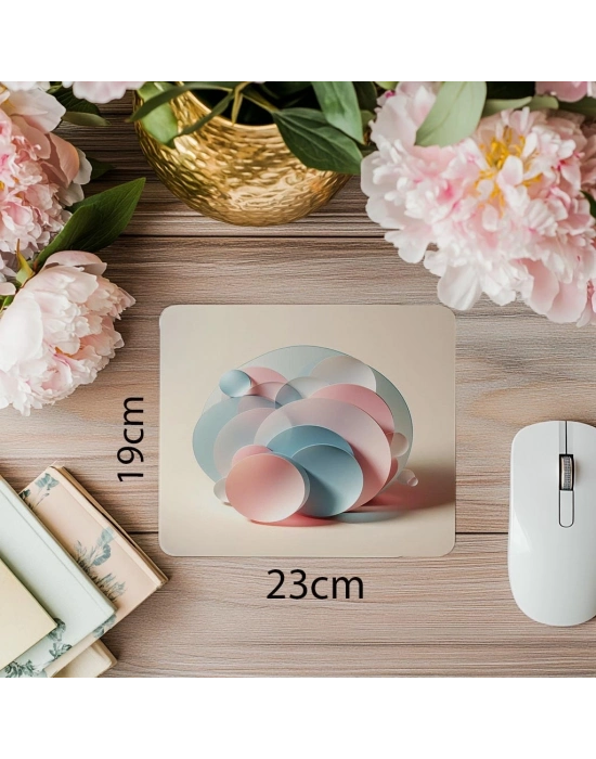 Transparan Çemberli Modern Mousepad - 19x23 cm 2 mm Dikdörtgen İthal Baskılı Mouse Pad