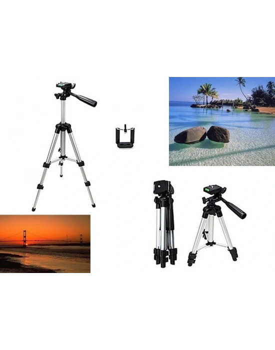 Tripod : Telefon Ve Kamera Tutucu Ayak + Telefon Tutucu - 105cm