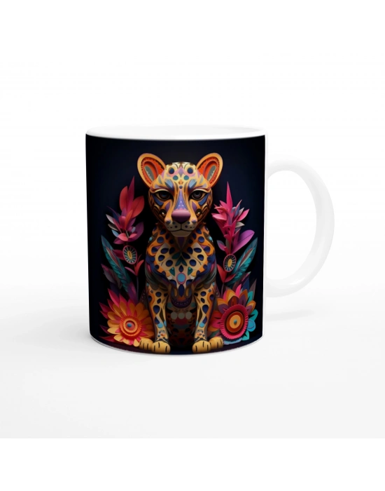 Tropik Vahşi Renkli Leopar Kupa Bardak