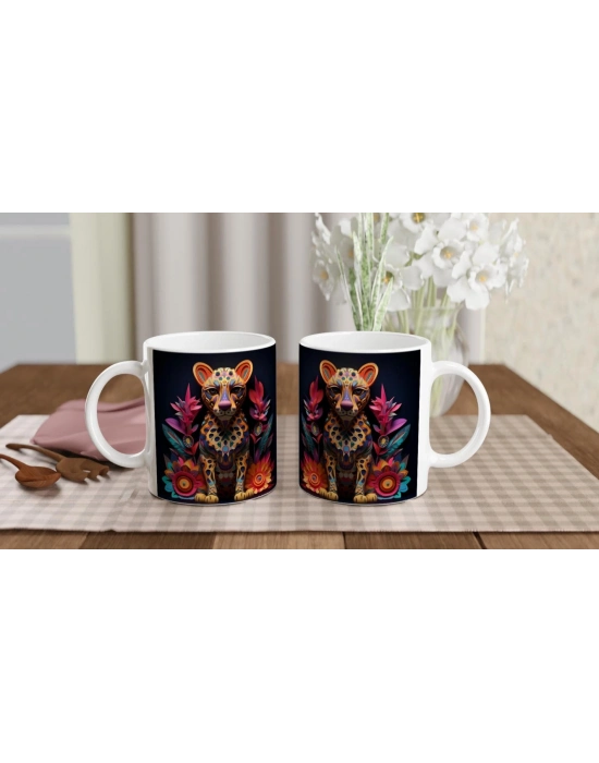 Tropik Vahşi Renkli Leopar Kupa Bardak