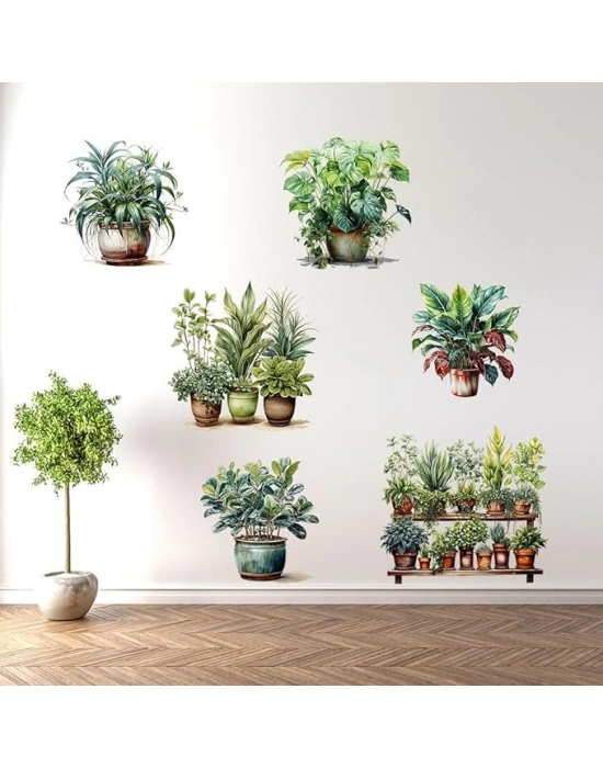 Tropikal Bitkiler Duvar Stickerı Model C