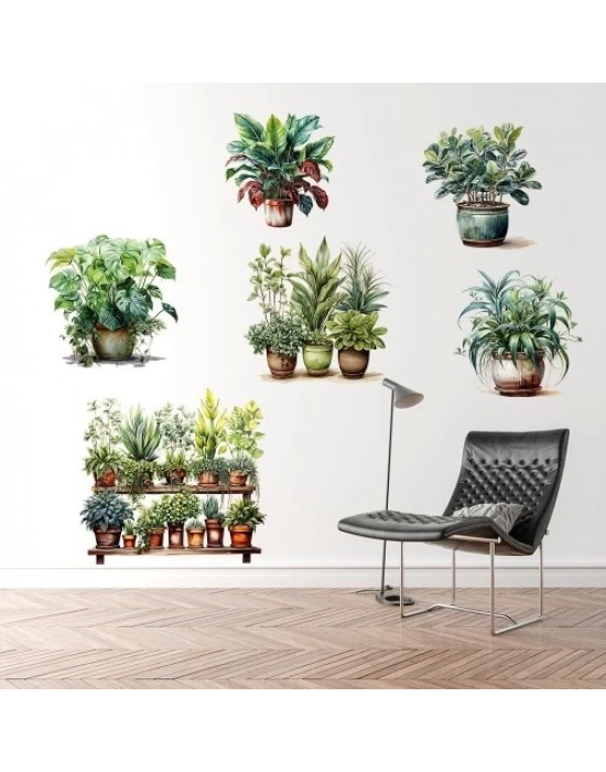 Tropikal Bitkiler Duvar Stickerı Model C
