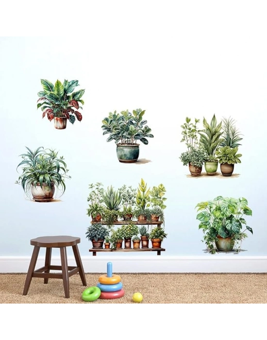 Tropikal Bitkiler Duvar Stickerı Model C
