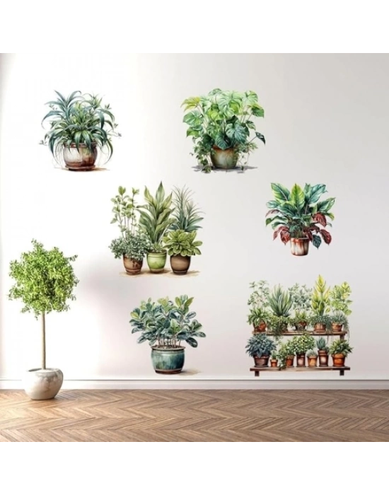 Tropikal Bitkiler Duvar Stickerı Model C