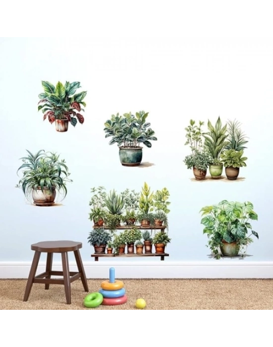 Tropikal Bitkiler Duvar Stickerı Model C