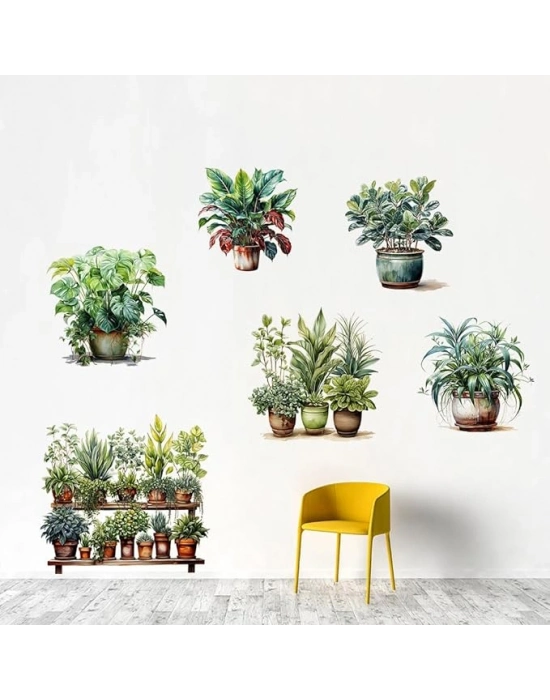 Tropikal Bitkiler Duvar Stickerı Model C