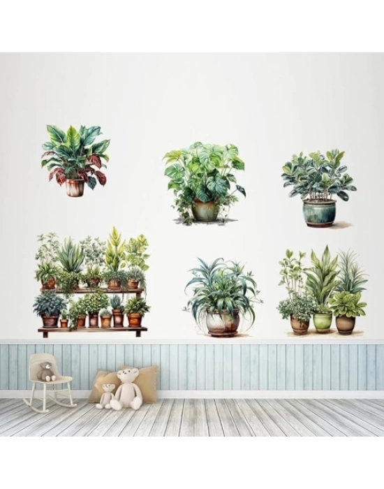 Tropikal Bitkiler Duvar Stickerı Model C