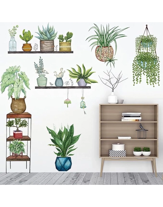 Tropikal Bitkiler Duvar Stickerı Model D