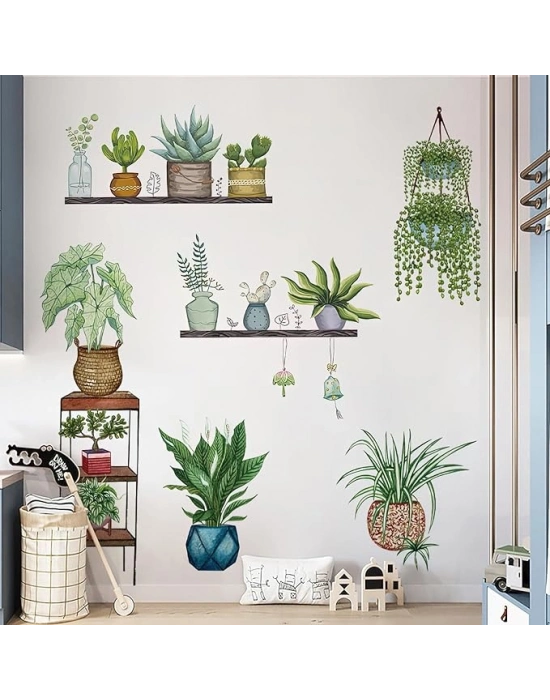 Tropikal Bitkiler Duvar Stickerı Model D