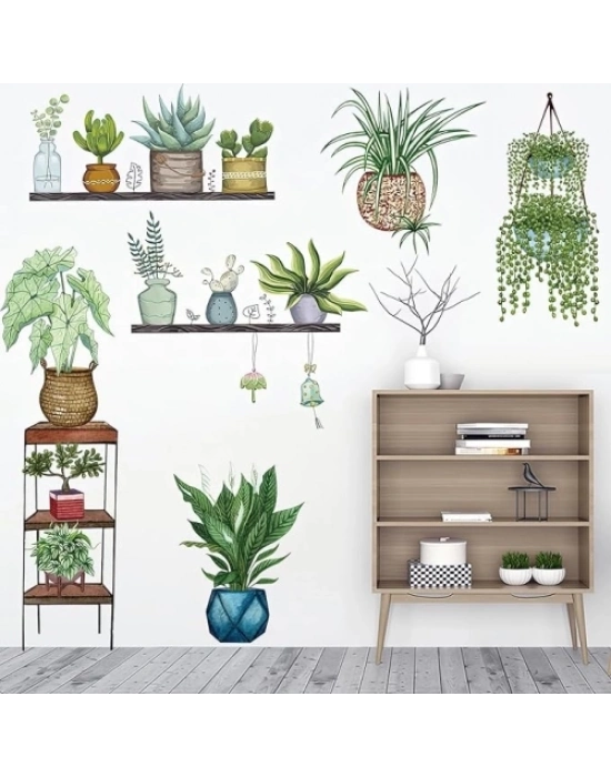 Tropikal Bitkiler Duvar Stickerı Model D