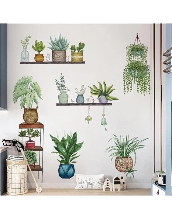 Tropikal Bitkiler Duvar Stickerı Model D