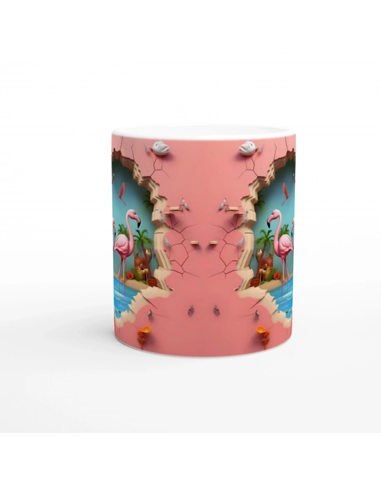 Tropikal Flamingo Baskılı Kupa Bardak