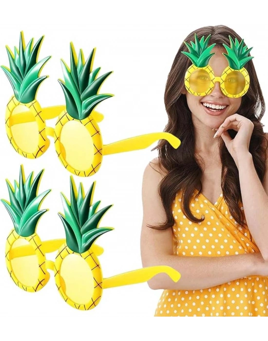 Tropikal Hawaii Ananas Şekilli Parti Gözlüğü 9.5 X 14 Cm