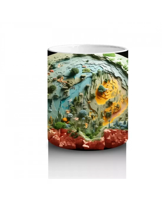 Tropikal Orman ve Kertenkele Detaylı Sahne – Baskılı Kahve Kupası