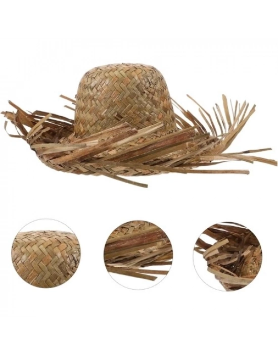 Tropikal Parti Natural Hasır Şapka