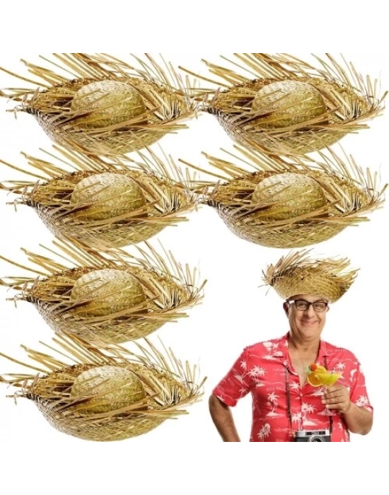 Tropikal Parti Natural Hasır Şapka