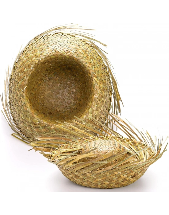 Tropikal Parti Natural Hasır Şapka