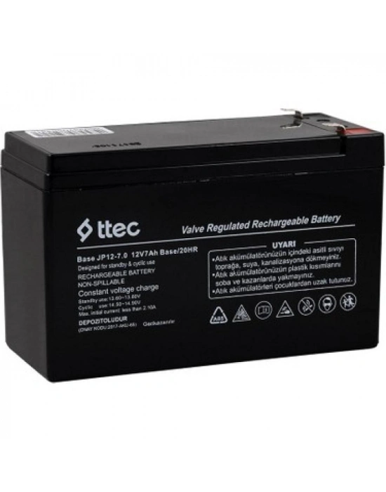 Ttec 12v 7 Ah Base Kuru Bakımsız Akü