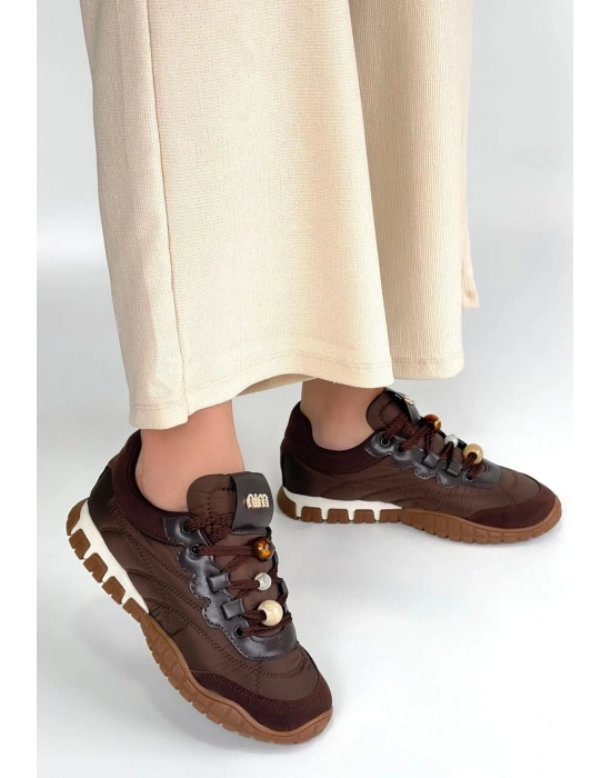Tues Kahverengi Nubuk Bağcıklı Spor Ayakkabı