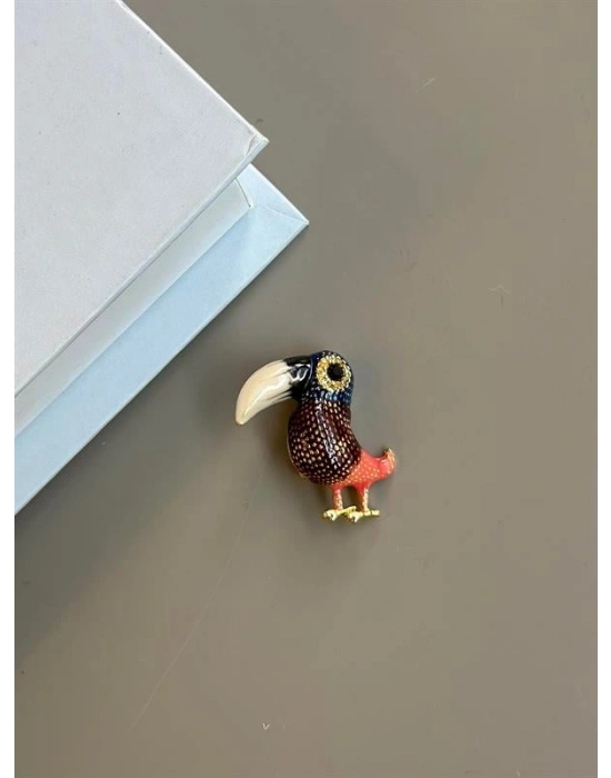 Tukan Kuşu Broş - Mor