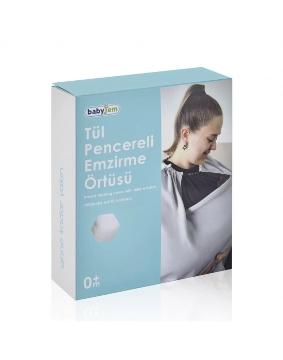 Tül Pencereli Emzirme Önlüğü 735 Gri