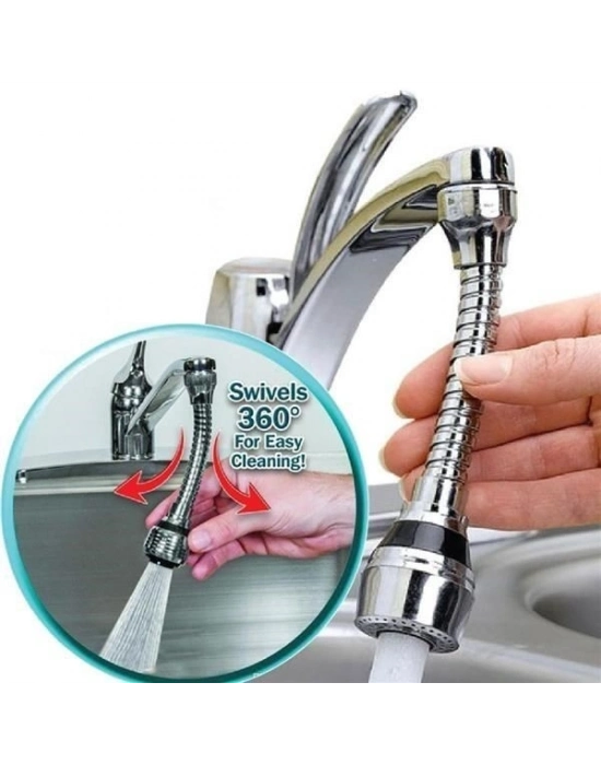 Turbo Flex 2 Aşamalı Plastik Esnek Musluk Başlığı Pratik Tak Kullan