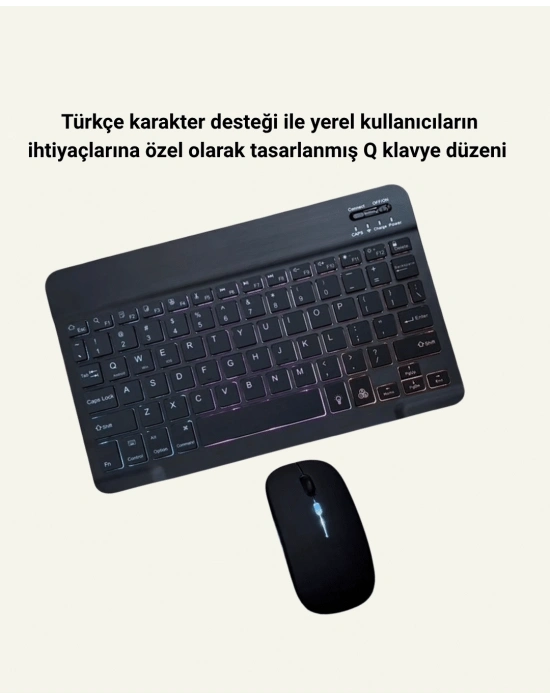 Türkçe Q Klavye Düzenli RGB Kablosuz Klavye Mouse Set