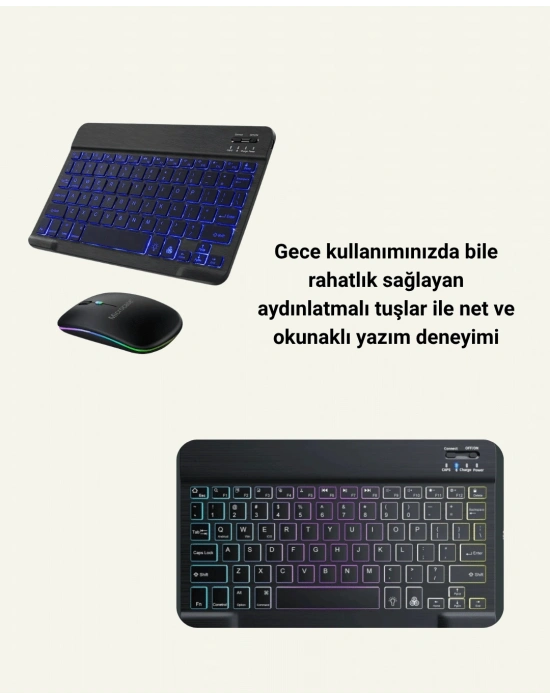 Türkçe Q Klavye Düzenli RGB Kablosuz Klavye Mouse Set