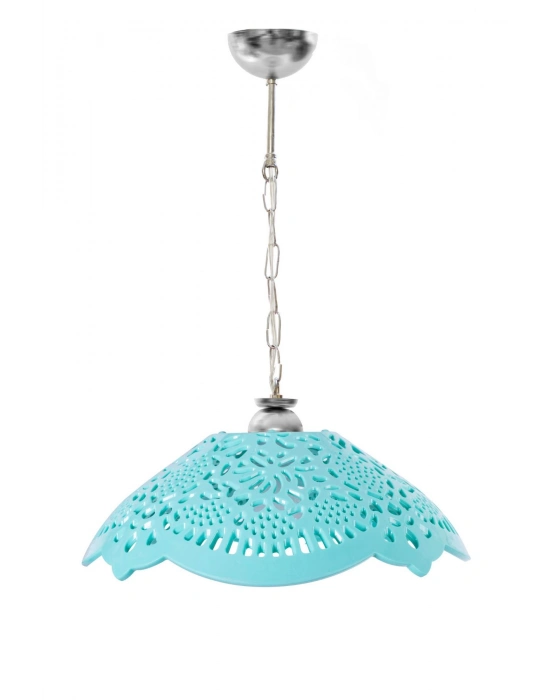 Turkuaz Akrilik Avize Soft Modern Aydınlatma 35x35x12 cm