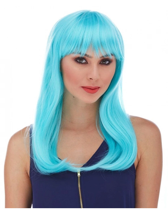 Turkuaz Mavi Parti Peruğu