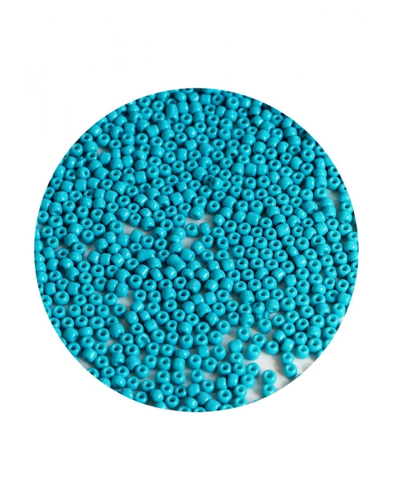 Turquaz Mavi Renk 4 mm Yaklaşık 1100 adet / 100 gram Cam Boncuk Oya Yazma Bileklik ve Kolye
