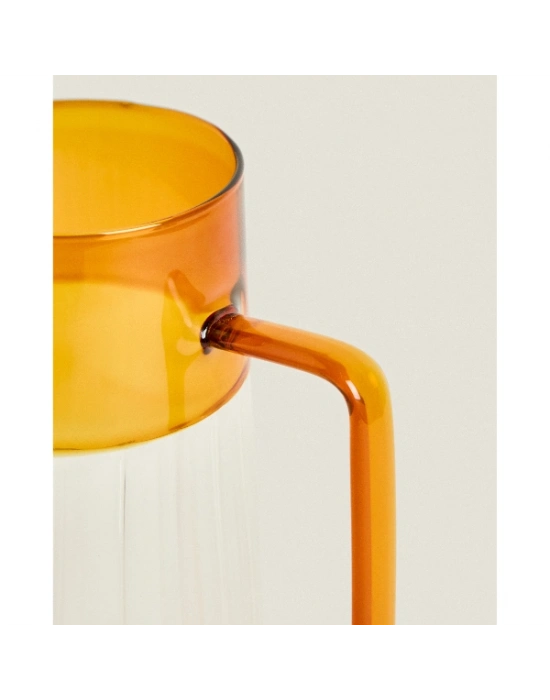 Turuncu Detaylı Cam Sürahi 1600 ml