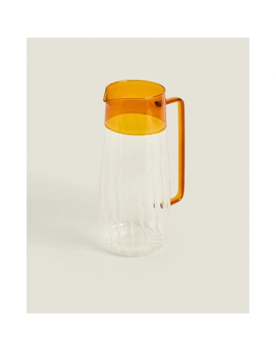 Turuncu Detaylı Cam Sürahi 1600 ml