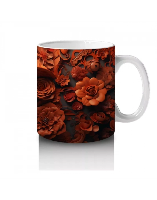 Turuncu Gül Denizinde Ruhsil Bakış – Hediyelik Kahve Kupası