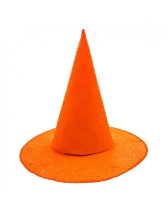 Turuncu Keçe Cadı Şapkası