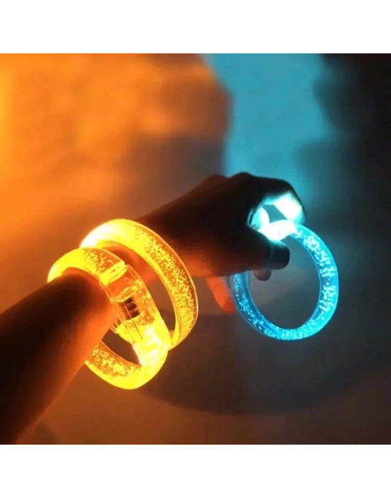 Turuncu Led Işıklı Baskı Yapılabilen Pilli Bileklik Bilezik