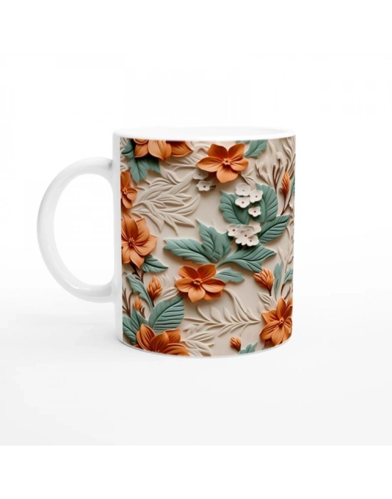 Turuncu Nilüfer Esintili Kupa Bardak