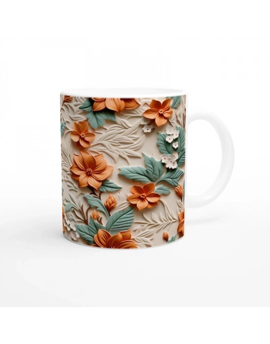 Turuncu Nilüfer Esintili Kupa Bardak