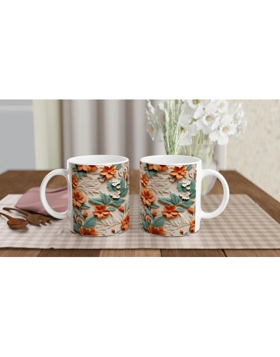 Turuncu Nilüfer Esintili Kupa Bardak