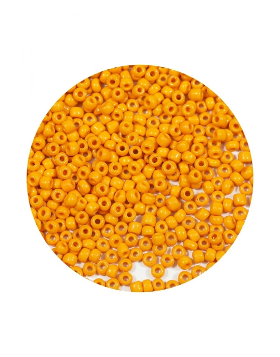 Turuncu Renk 4 mm Yaklaşık 660 adet / 60 gram Cam Boncuk Oya Yazma Bileklik ve Kolye