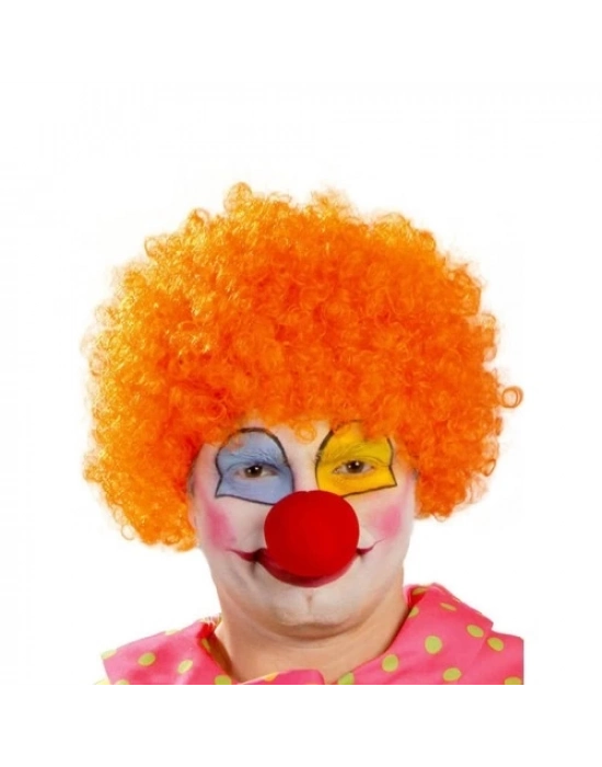 Turuncu Renk Kıvırcık Afro Palyaço Seti