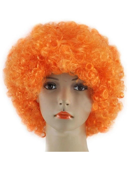 Turuncu Renk Kıvırcık Peruk