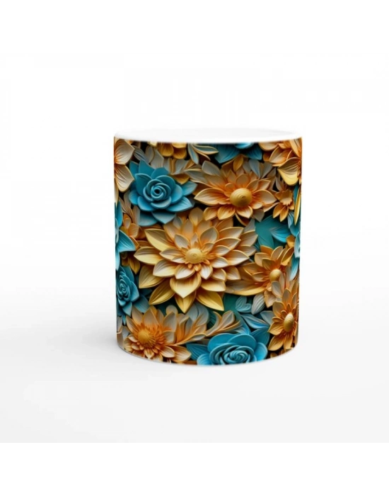 Turuncu ve Turkuaz Bahar Kupa Bardak