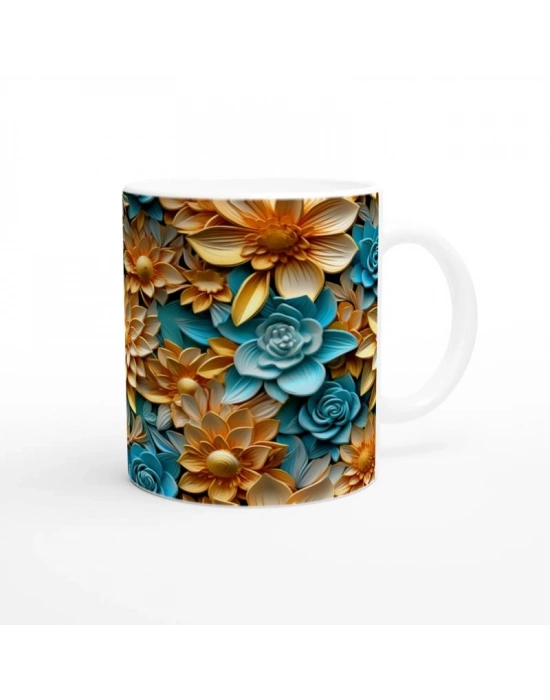 Turuncu ve Turkuaz Bahar Kupa Bardak