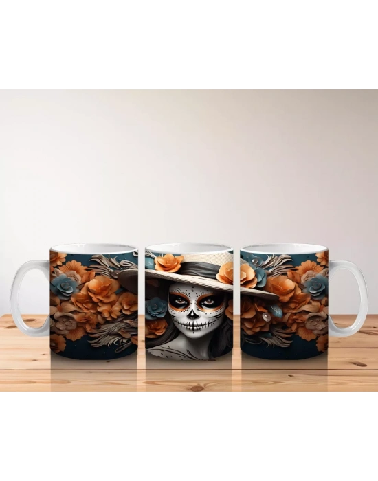 Turuncu Yapraklı Geniş Şapkalı Maskeli Ruh – Hediyelik Kahve Kupası