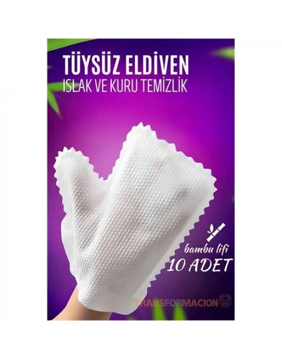 Tüysüz Temizlik Eldiveni Islak ve Kuru Temizlik Eldiveni Bambu Lifi 721474