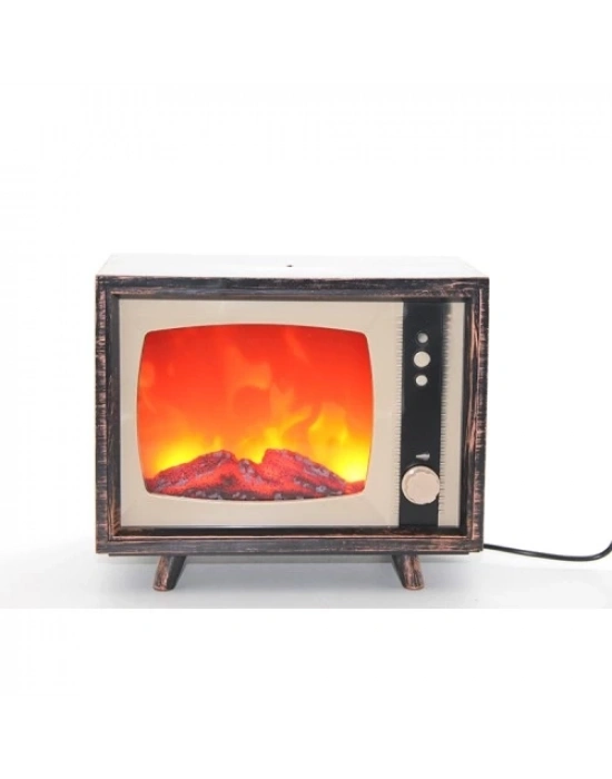 TV Tasarımlı Ledli Şömine Lamba