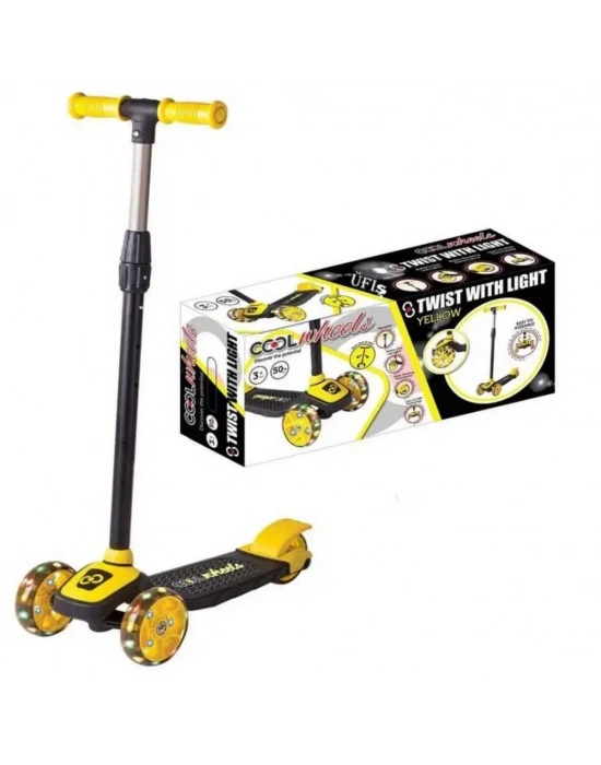 Twist Led Işıklı 3 Tekerlekli Scooter Sarı