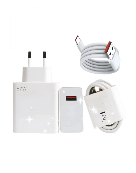 Type-C 67w (Watt) Ultra Hızlı Şarj Aleti Adaptör Kablo Set