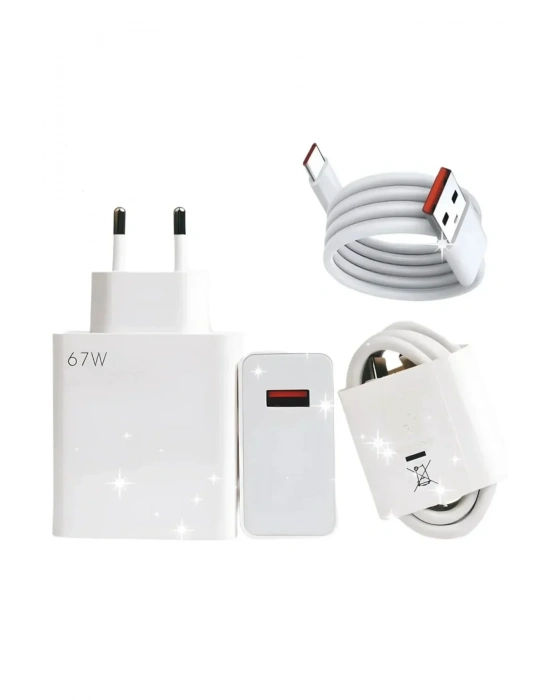 Type-C 67w (Watt) Ultra Hızlı Şarj Aleti Adaptör Kablo Set